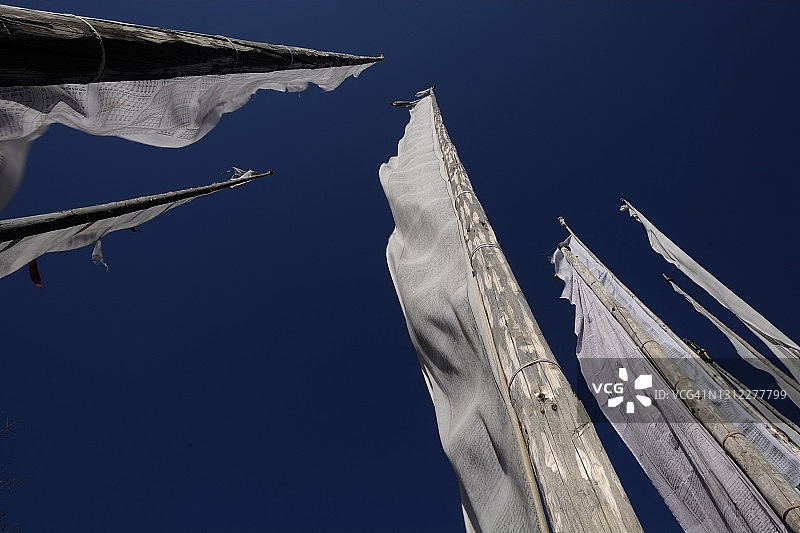 不丹的藏族祈祷旗图片素材