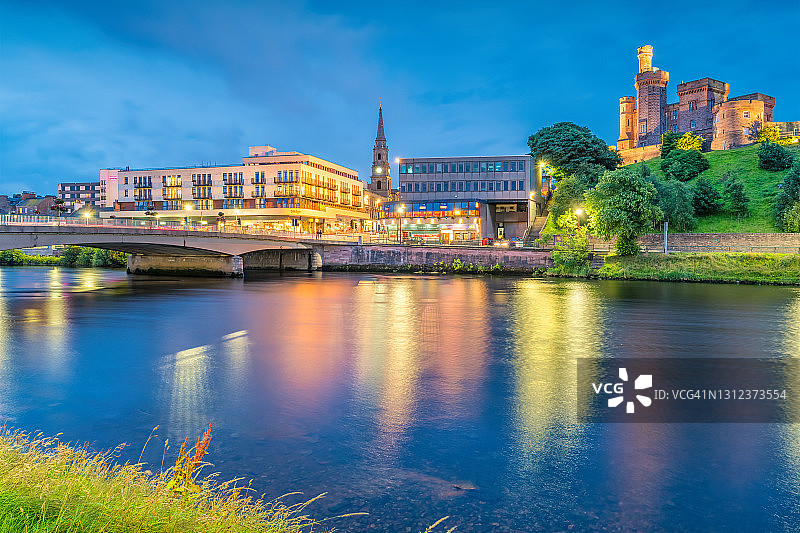 苏格兰因弗内斯市中心图片素材