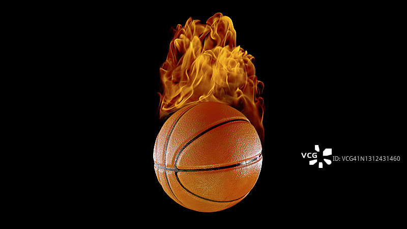 燃烧的篮球特写图片素材