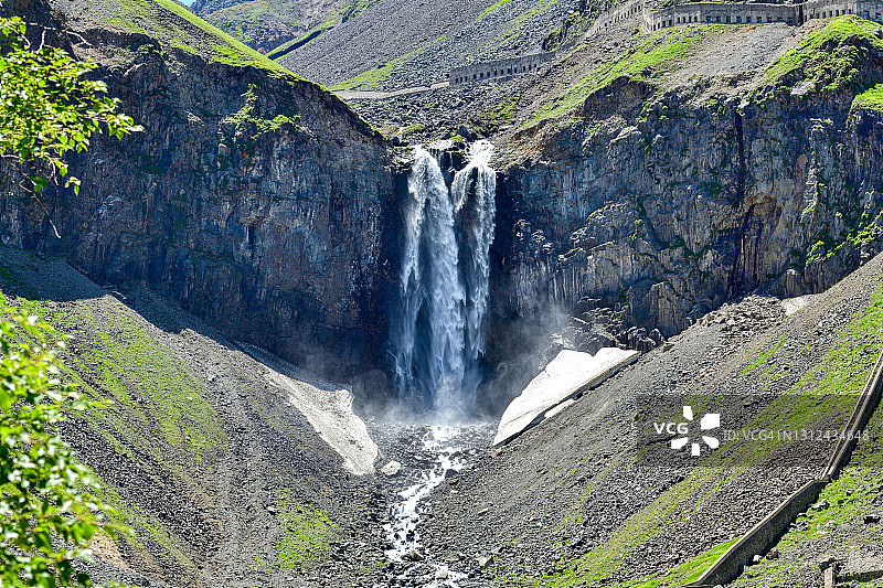 中国长白山江bae k瀑布图片素材