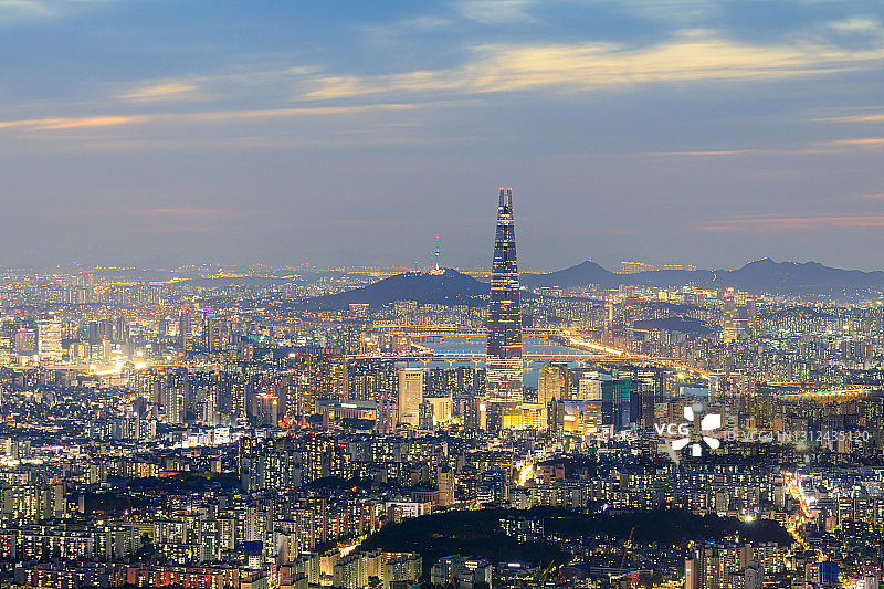 韩国首尔夜景图片素材