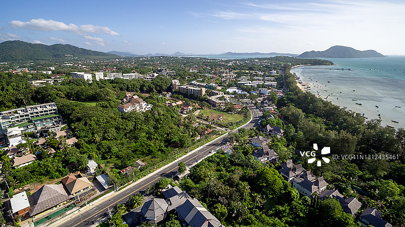 泰国普吉岛拉威海滩鸟瞰图图片素材