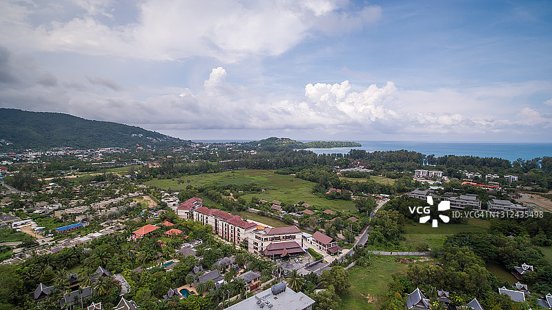 泰国普吉岛拉古娜海滩的航拍景色图片素材