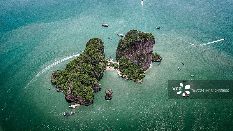 泰国普吉岛攀牙湾国家公园航拍景色图片素材