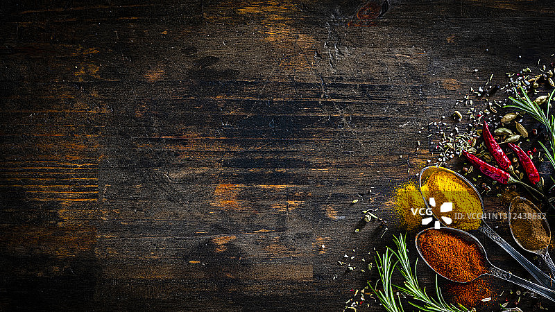 香料、调味品和香草美食边框图片素材