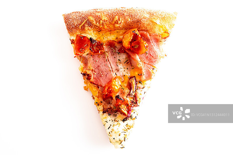 奶油培根披萨切片图片素材