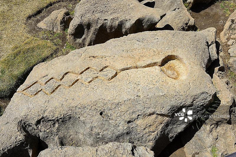 瓦蒂卡尼奥预言石，位于秘鲁阿亚库乔地区的Vilcashuaman图片素材