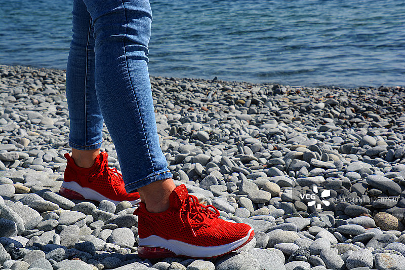 法国的红色鞋子图片素材