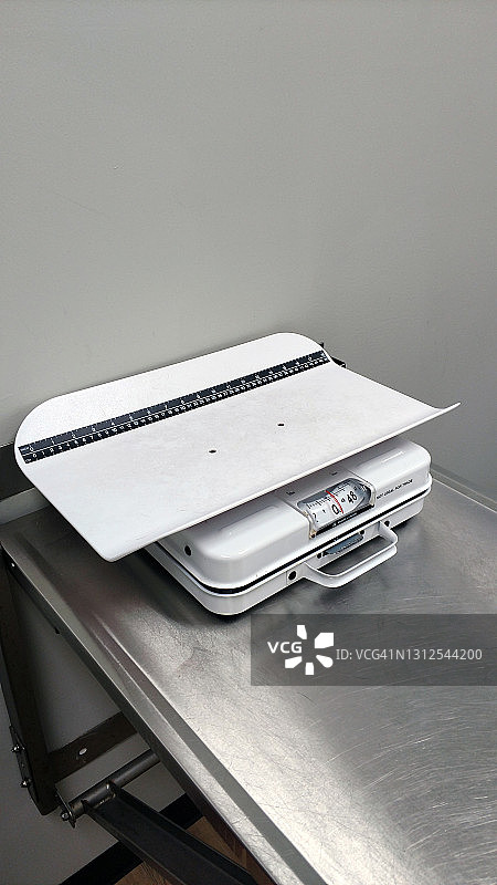 兽医检查台上动物秤（左侧视角）图片素材