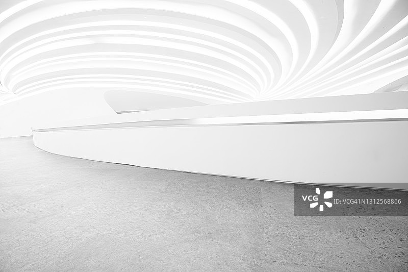 未来的空房间，3D渲染图片素材