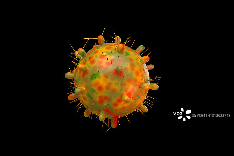 新型冠状病毒3D渲染图特写图片素材