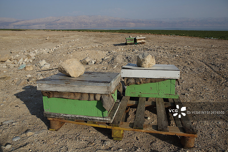 死海边的蜂箱图片素材