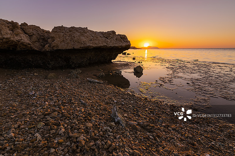 红海退潮时美丽的黎明，埃及图片素材