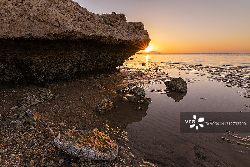 红海退潮时美丽的黎明，埃及图片素材