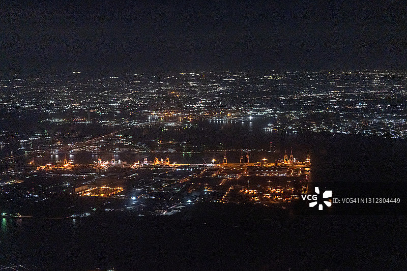 日本名古屋市海湾区鸟瞰图片素材