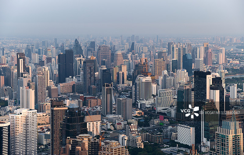 泰国曼谷市中心白天的鸟瞰图图片素材