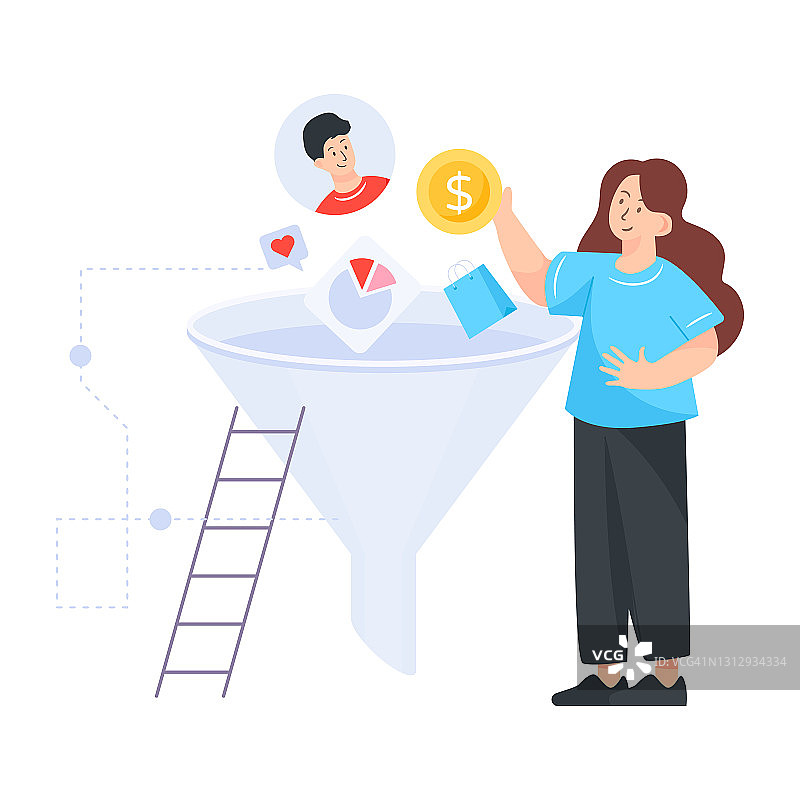 营销渠道漏斗图片素材