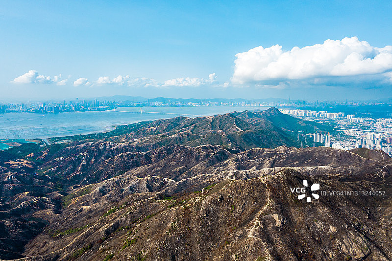 香港青山腹地景观无人机视角图片素材