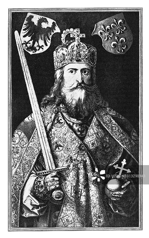 查理曼大帝肖像图片素材