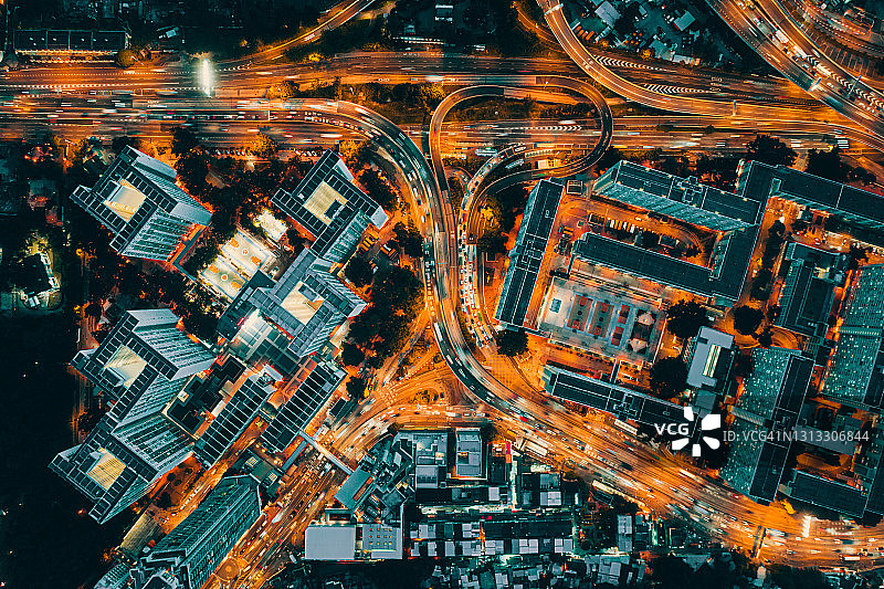 城市交通鸟瞰图图片素材