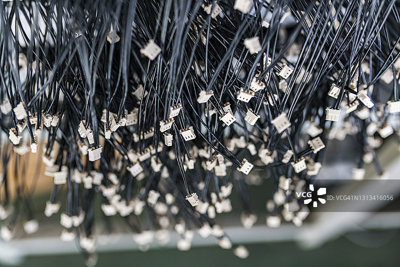 线束生产，带有复制空间的工业背景图片素材