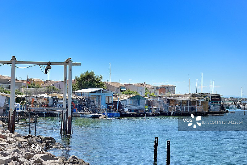 塞特，短角港的小渔船图片素材