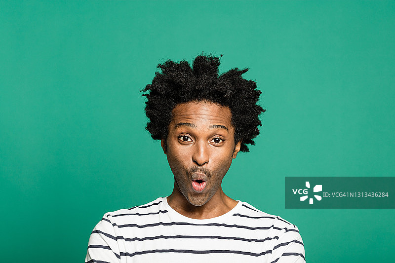 惊讶的非裔美国男子头像图片素材