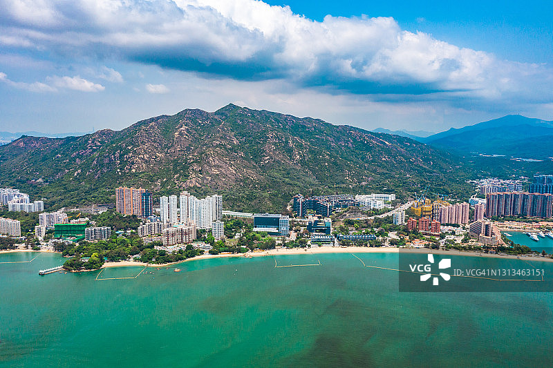 无人机视角：香港黄金海岸图片素材