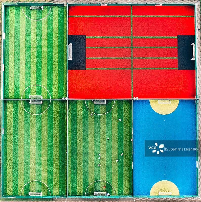 五人制足球场航拍照片图片素材