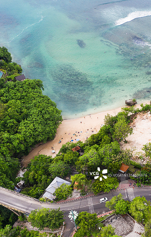 巴厘岛乌鲁瓦图巴东巴东海滩鸟瞰图片素材