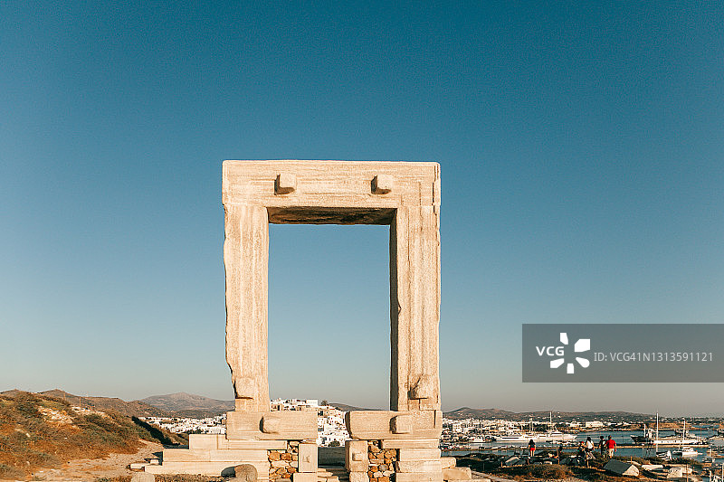 希腊基克拉泽斯群岛纳克索斯岛阿波罗神庙之门图片素材