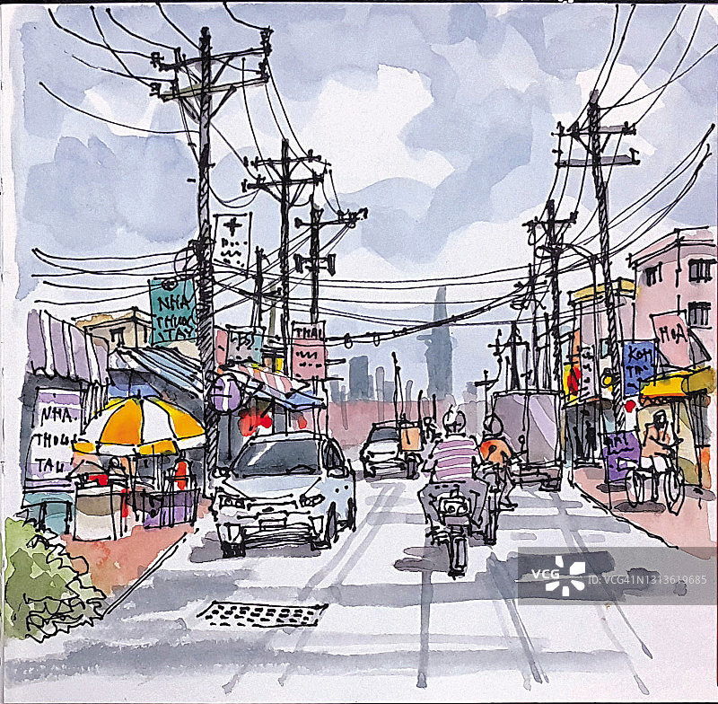 越南胡志明市城市景观图片素材