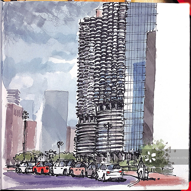 美国芝加哥滨海城市图片素材