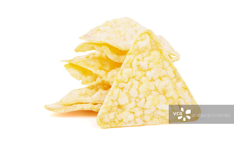 白色背景上的玉米片图片素材