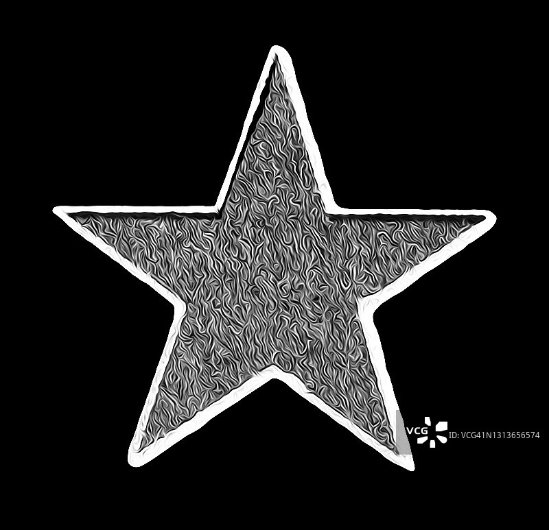 星形老旧雕刻插图图片素材