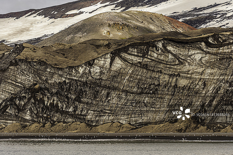 南极洲欺骗岛贝利角冰川冰崖图片素材