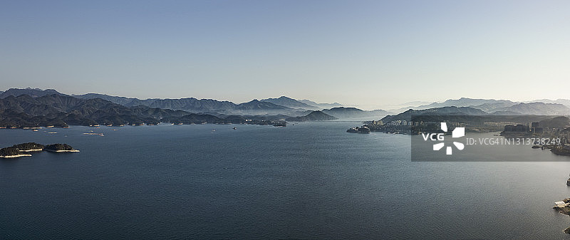 杭州千岛湖航拍景观图片素材