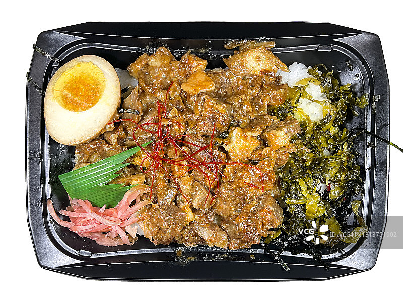 日式红烧肉盖饭便当图片素材