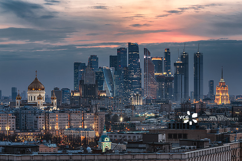 莫斯科古今建筑多样性图片素材