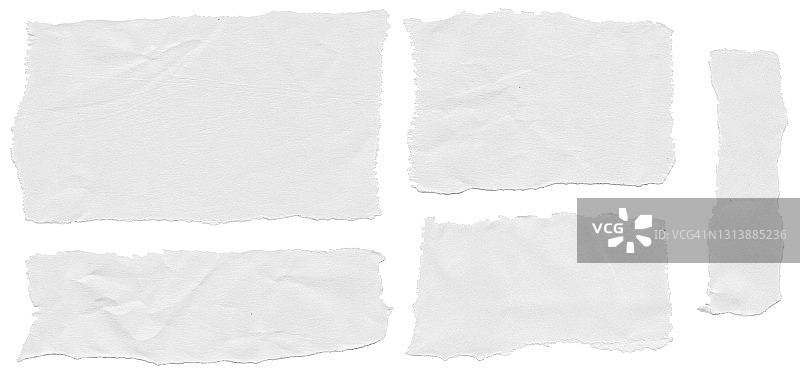 白色背景上的皱纹撕纸图片素材