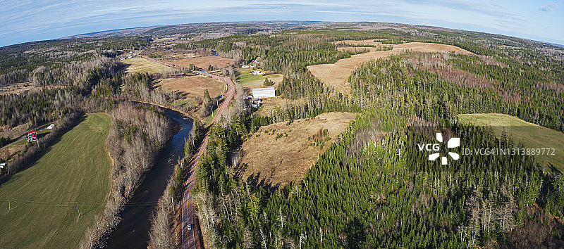 乡村公路鸟瞰图图片素材