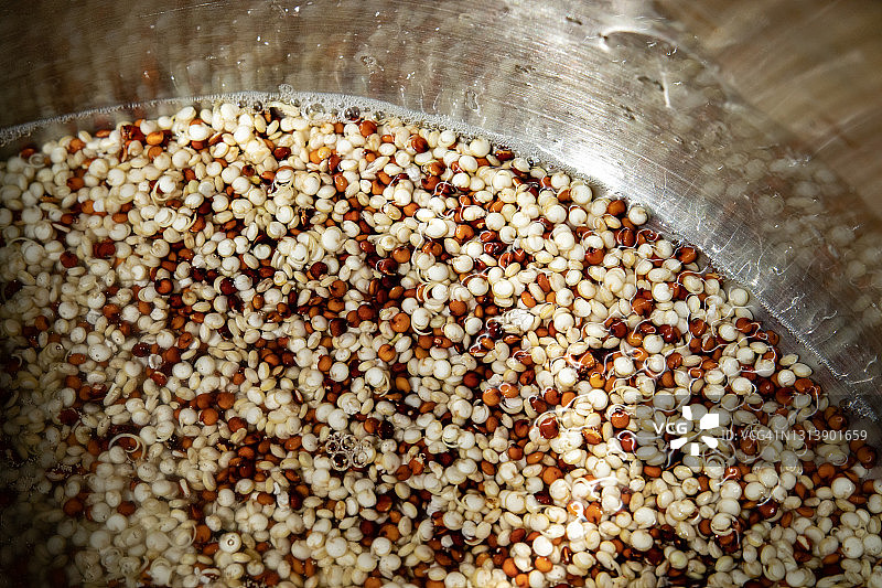 冲洗并浸泡藜麦图片素材