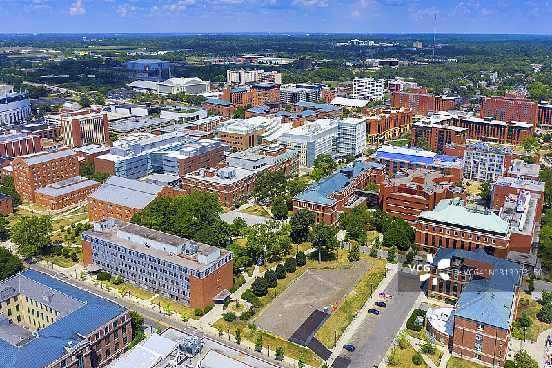 俄亥俄州哥伦布市的航拍景色图片素材