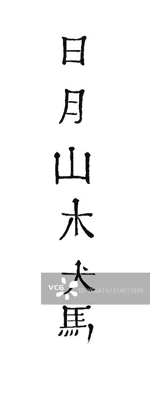 中国文化古版画：汉字图片素材