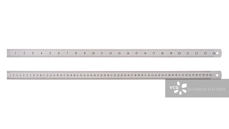 60厘米24英寸不锈钢长尺纯白背景图片素材