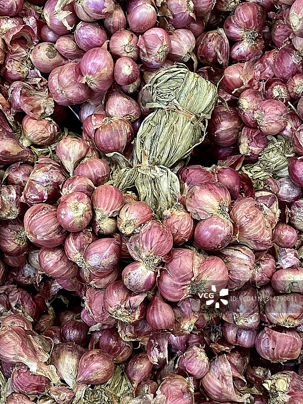 泰国葱束的特写镜头图片素材