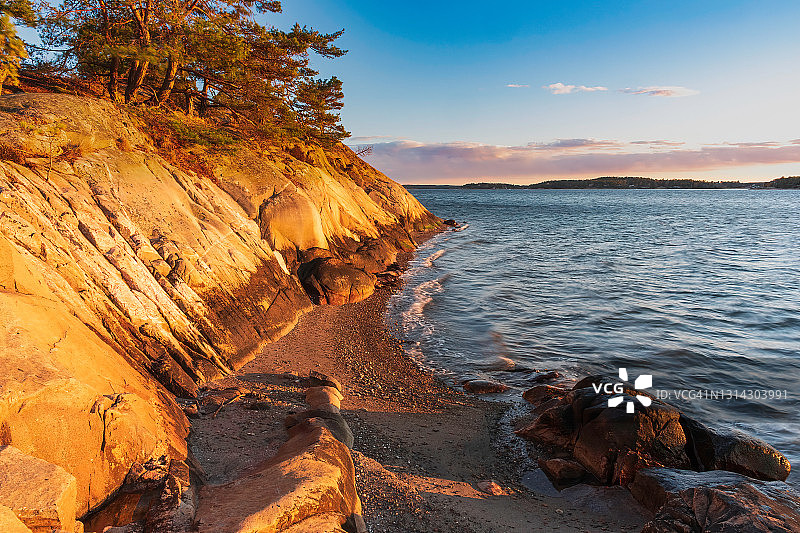 萨普斯堡奥斯陆峡湾的日落图片素材