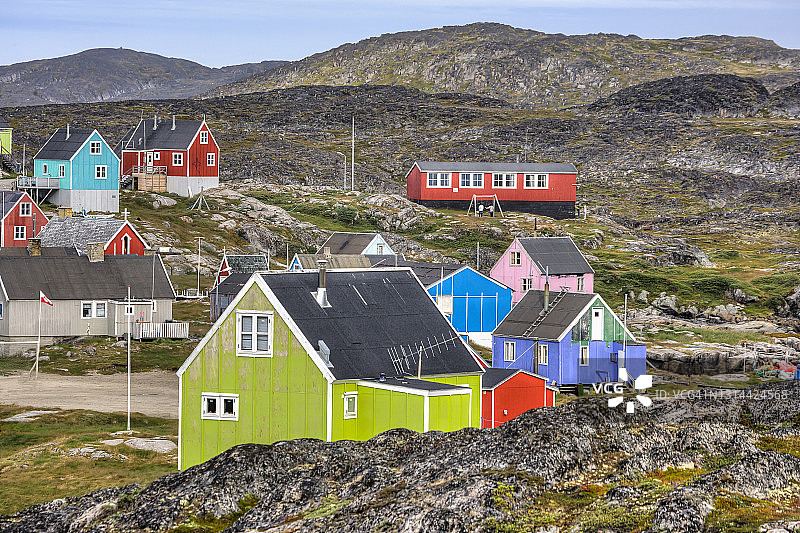 格陵兰的彩色房屋图片素材