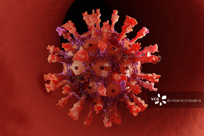 冠状病毒3D插画图片素材