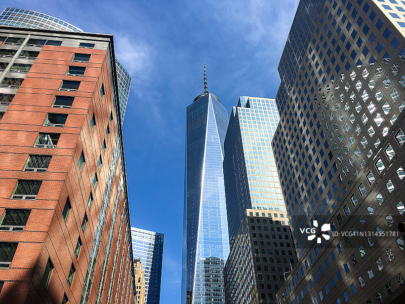 纽约曼哈顿下城的世界贸易中心（自由塔）图片素材